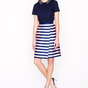 J. Crew Striped Faux-Wrap Silky Pencil Mini Skirt